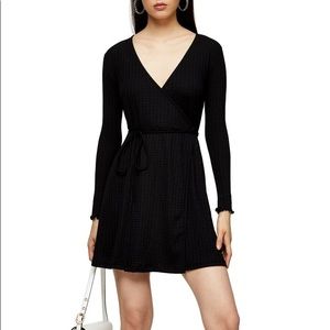 TOPSHOP Black Wrap Dress